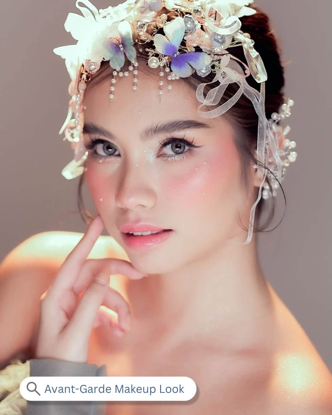 Avant-garde butterfly editorial makeup